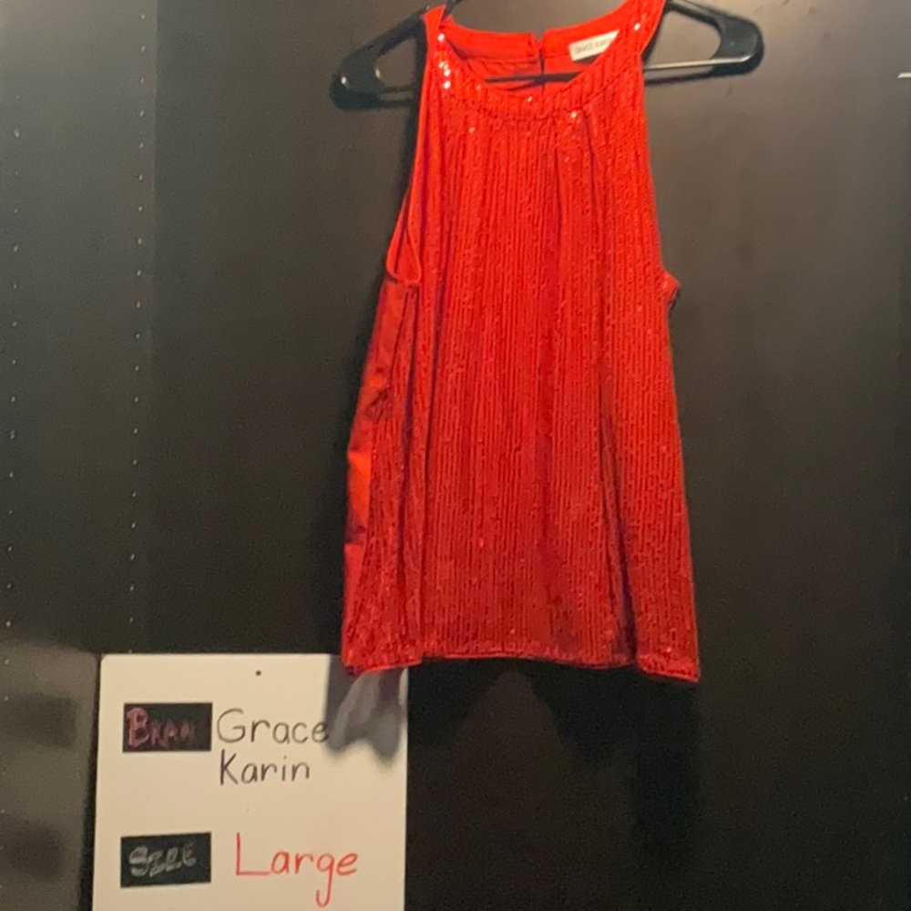 LastChanceB4GoodWill Grace Karin Sparkling Red Halter Top